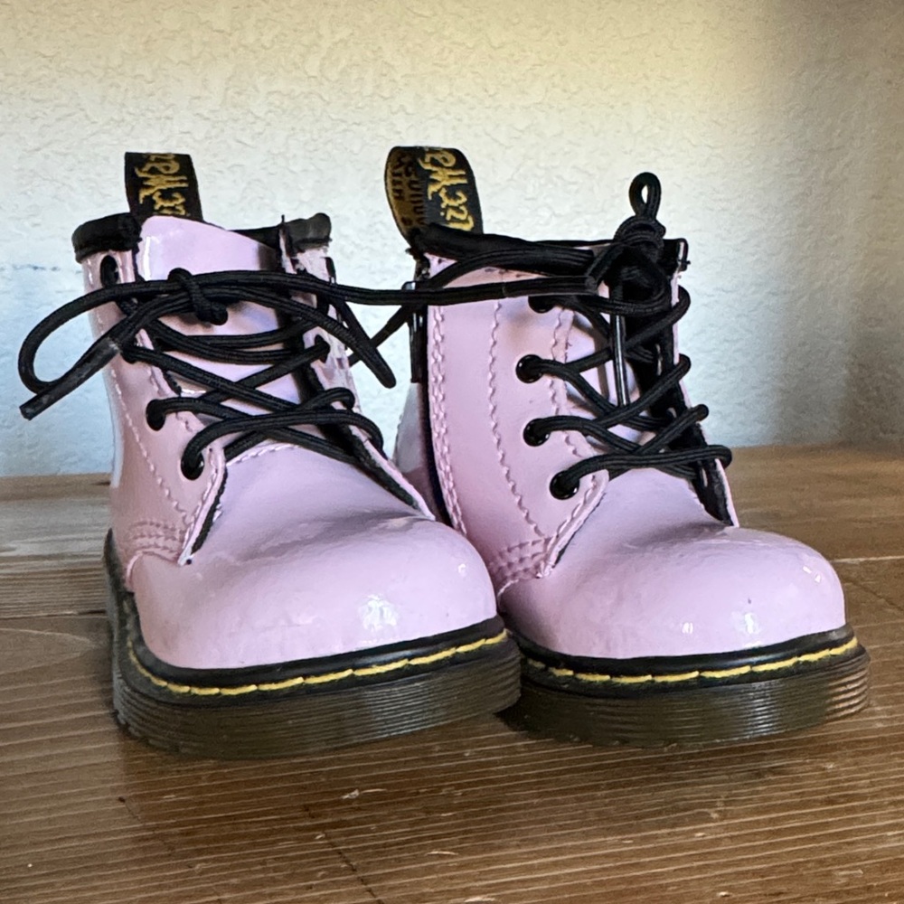 Dr. Martens Kids Boots in Light Pink and Black